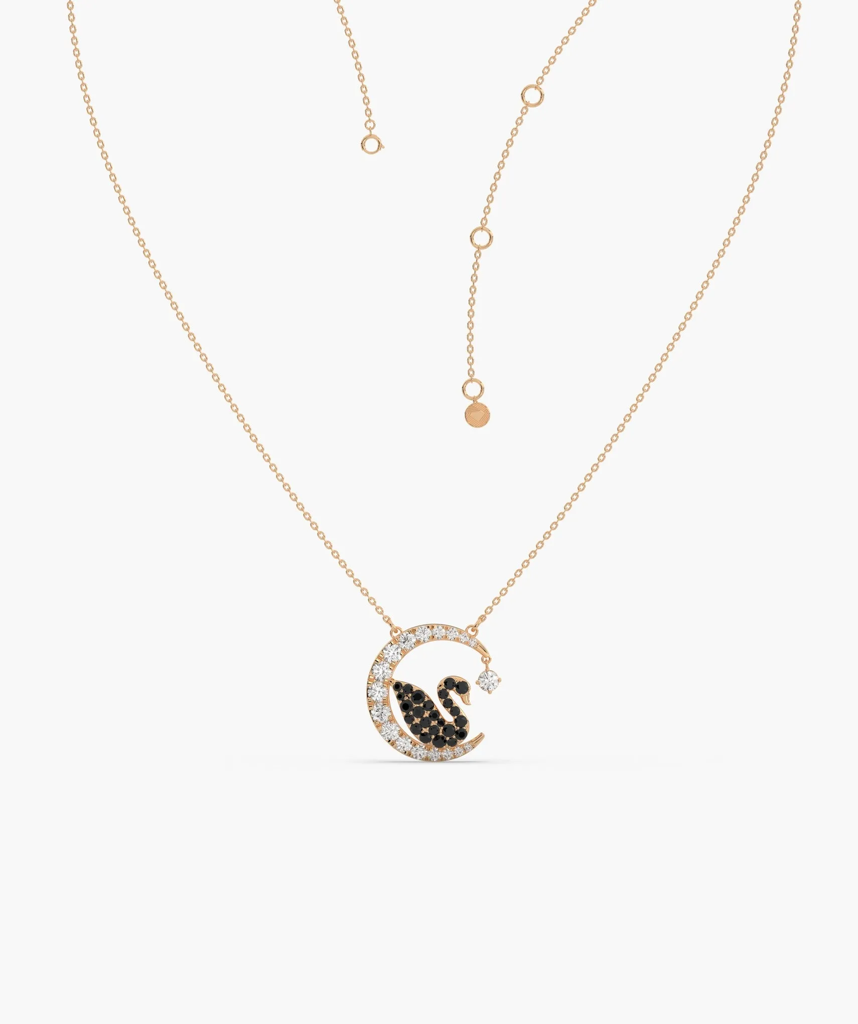Elegant Swan Crescent Pendant