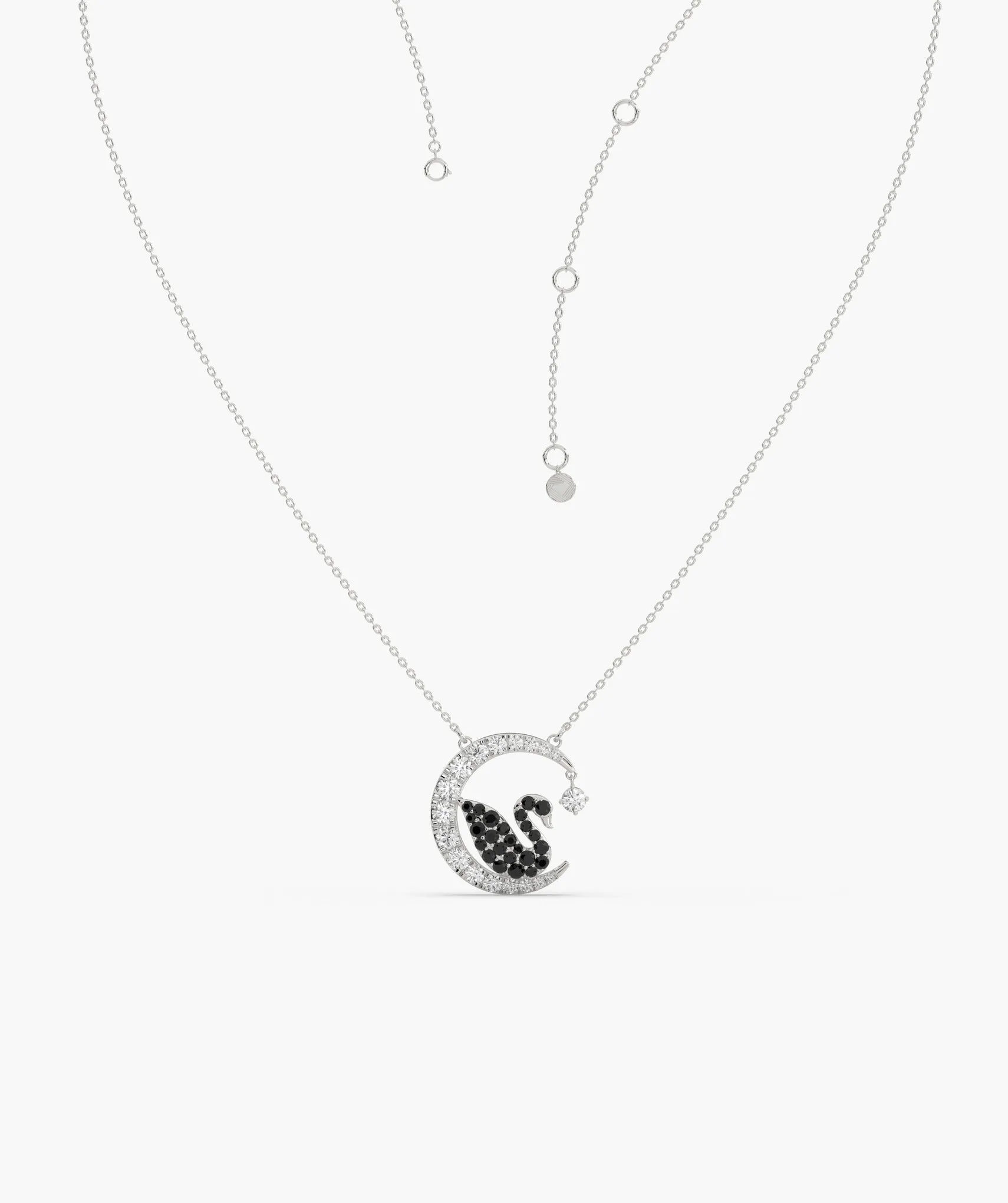Elegant Swan Crescent Pendant
