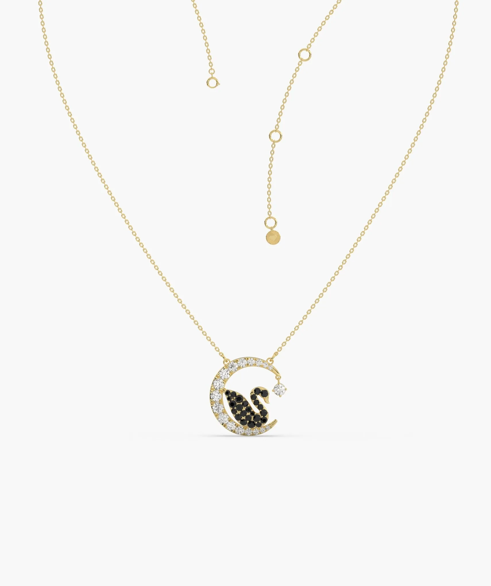 Elegant Swan Crescent Pendant
