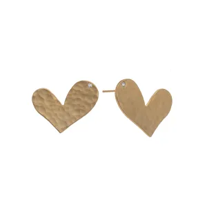 Ella Gold Sweet 24K gold heart stud earrings