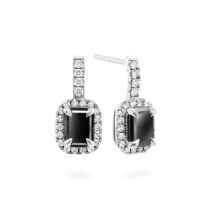 Emerald Black & White Diamond Dress Earrings