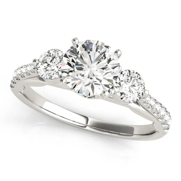 Engagement Rings 3 Stone Round - TN50574-E