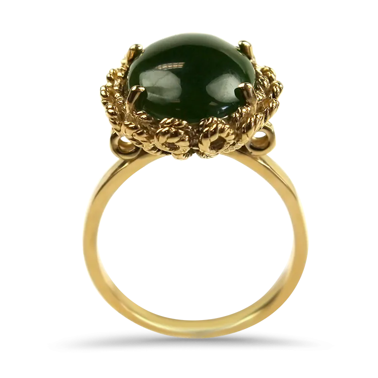 Estate 14k Yellow Gold Jade Ring