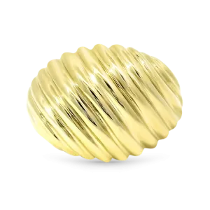 Estate 14k Yellow Gold Twisted Domed Ring