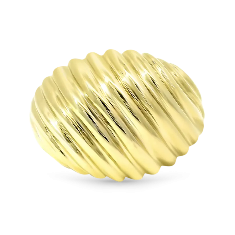 Estate 14k Yellow Gold Twisted Domed Ring