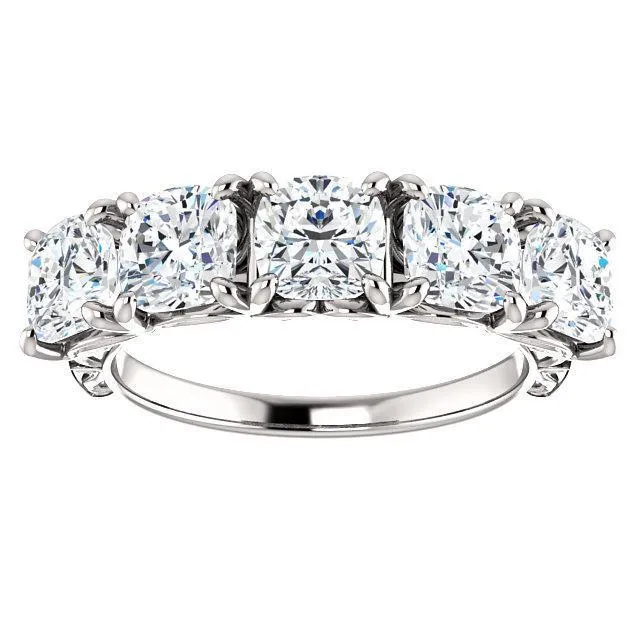Estella Cushion Moissanite Filigree Scrolls Engagement Band