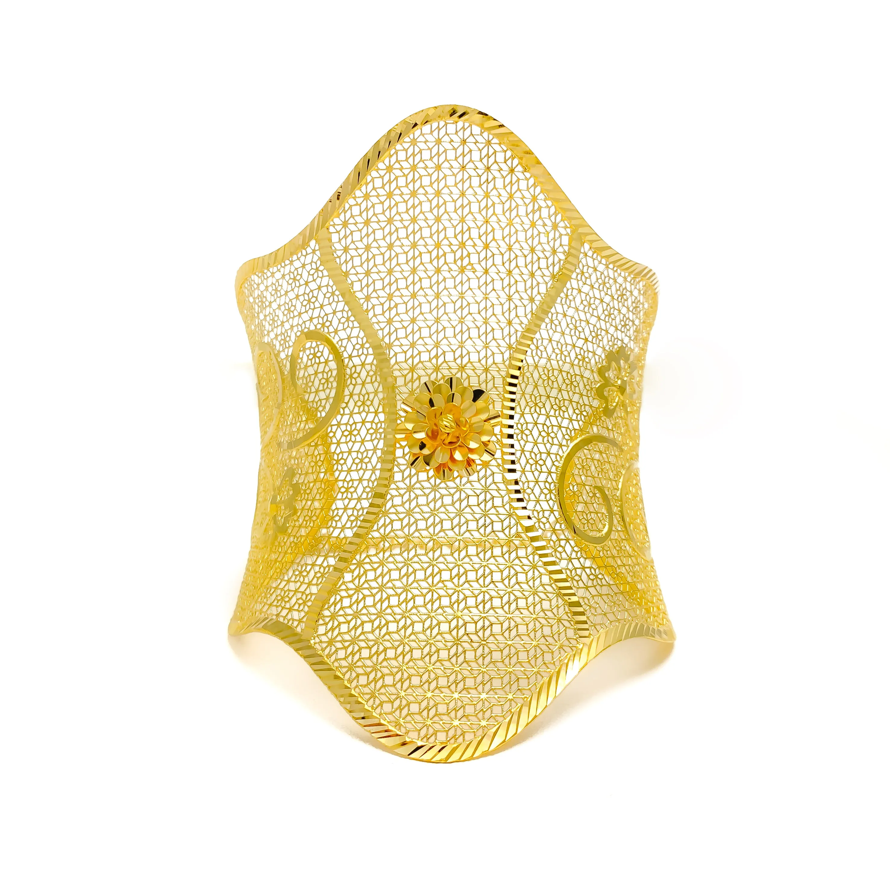 Exquisite Charming 21K Gold Bangle Bracelet