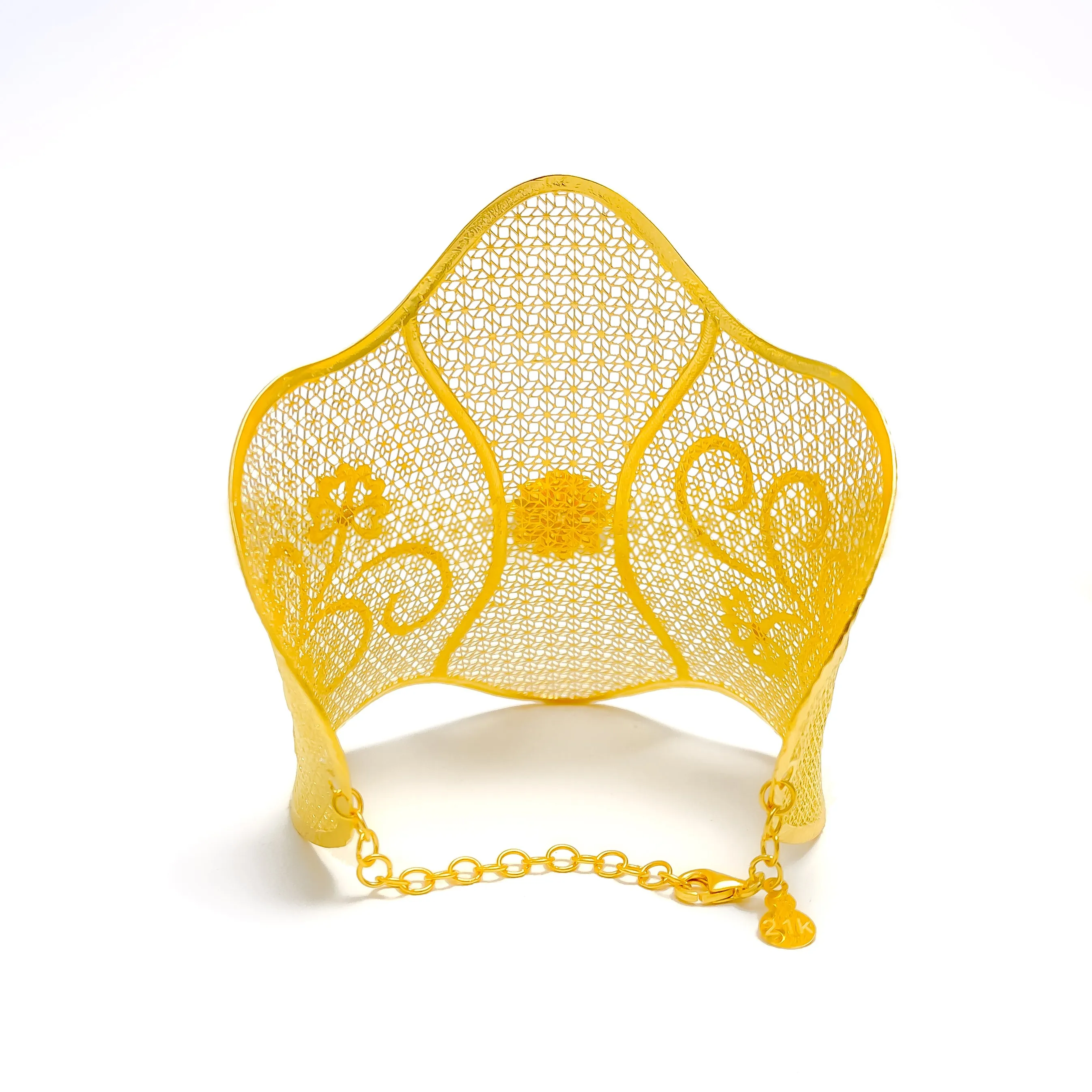 Exquisite Charming 21K Gold Bangle Bracelet
