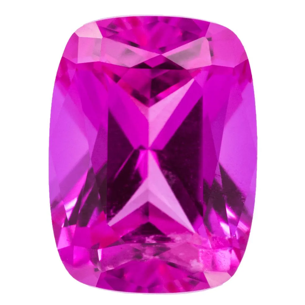 FAB Lab-Grown Antique Cushion Pink Sapphire Stone Size