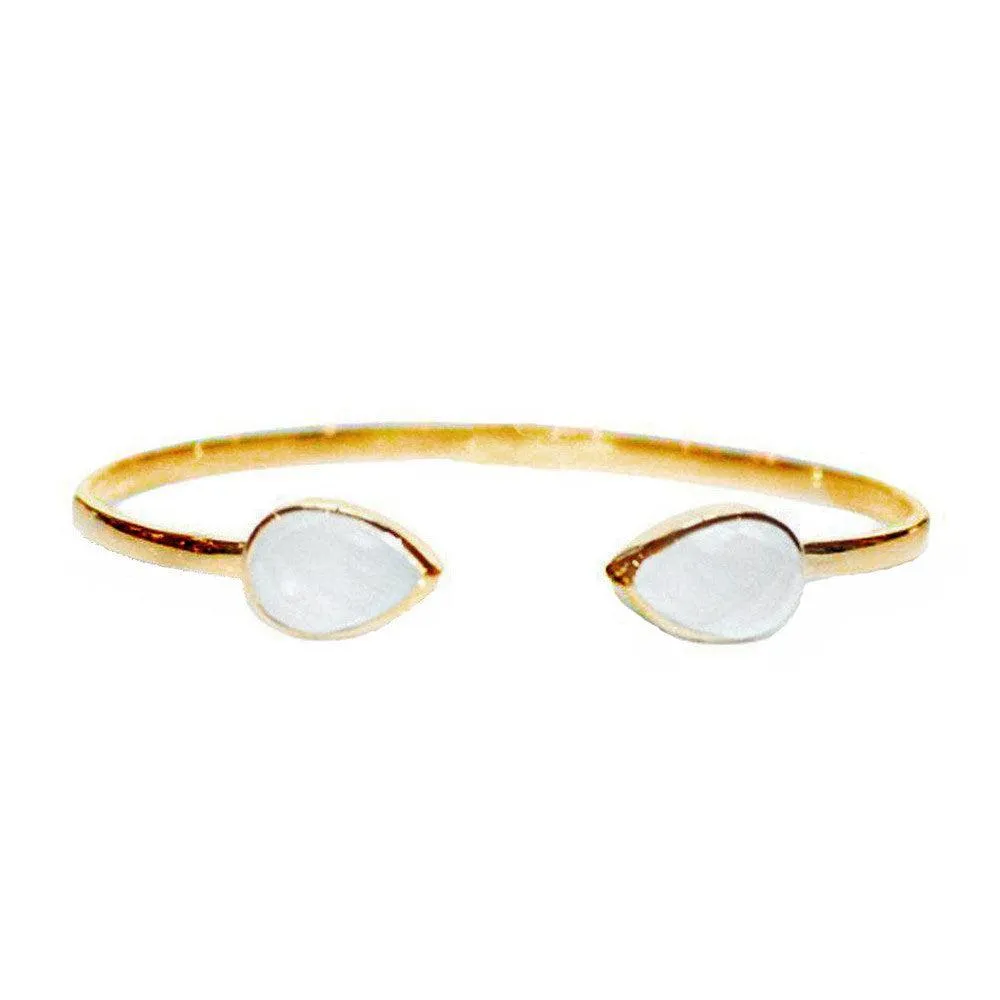 Faceted Two Stone Bezel Set Bracelet