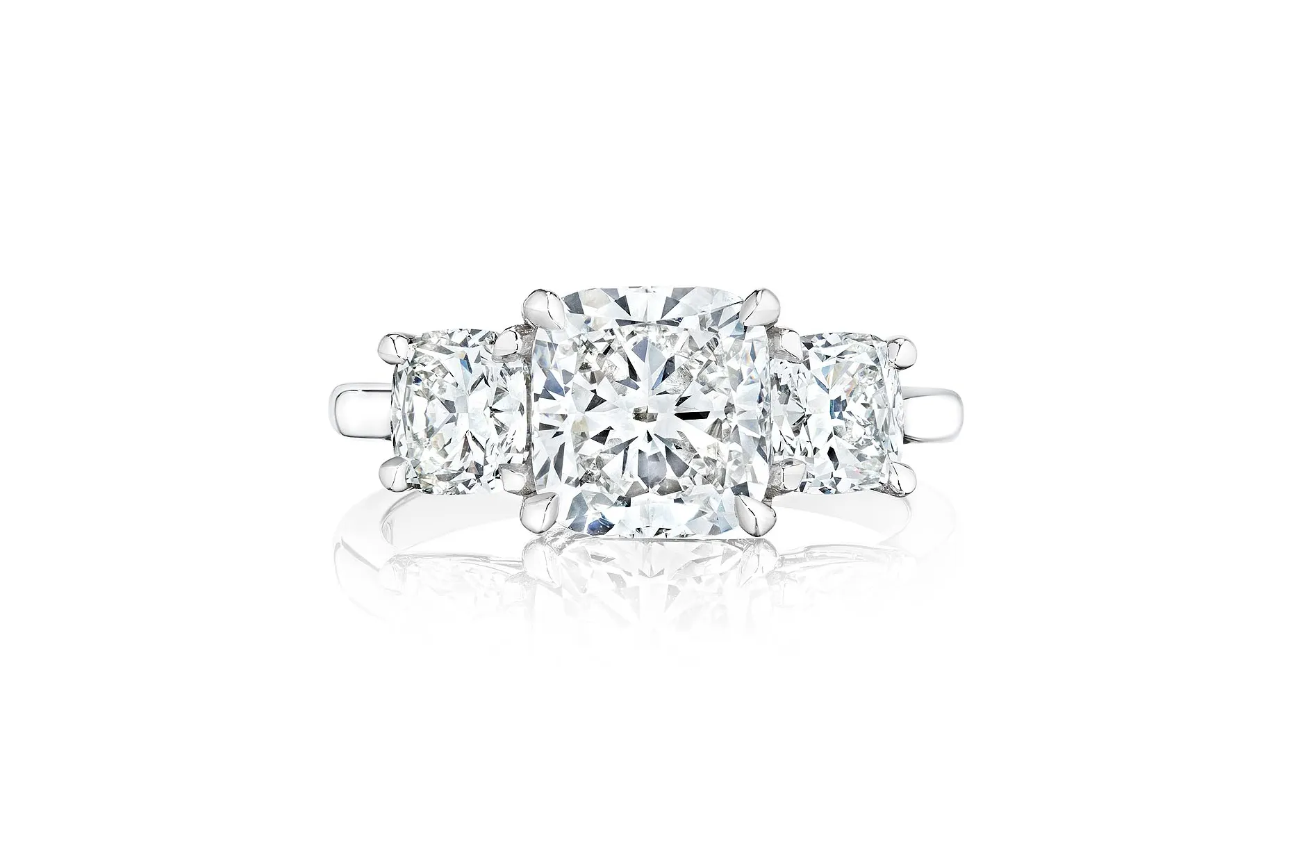 Fink's Exclusive Platinum Cushion Diamond Engagement Ring with Accent Diamonds