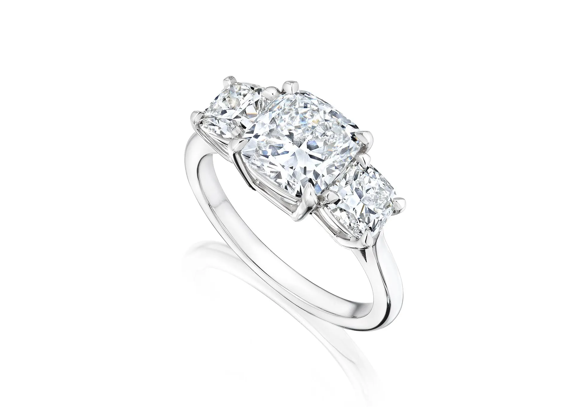 Fink's Exclusive Platinum Cushion Diamond Engagement Ring with Accent Diamonds