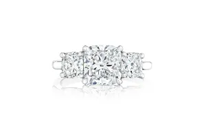 Fink's Exclusive Platinum Cushion Diamond Engagement Ring with Accent Diamonds