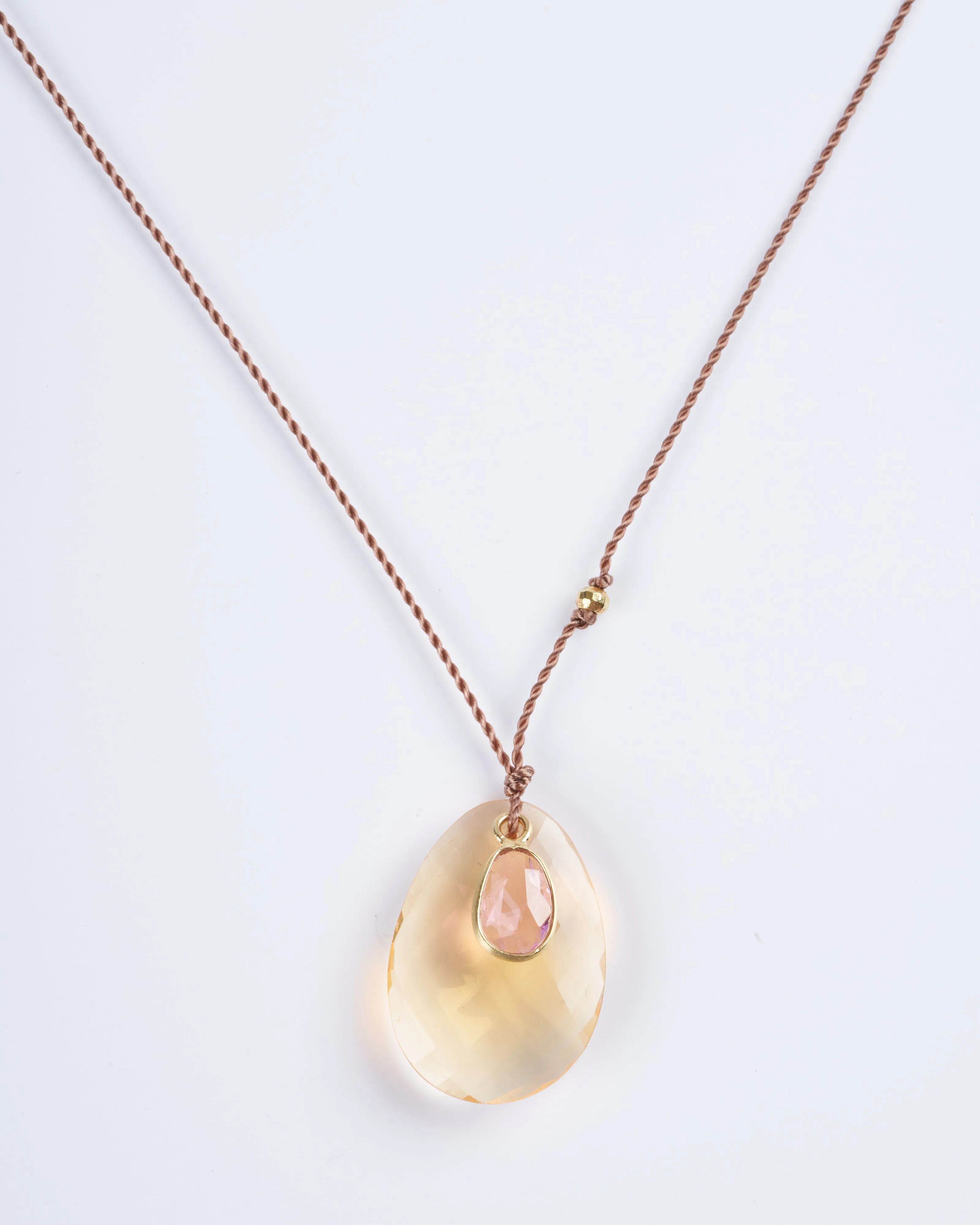 fire opal and and pink sapphire necklace