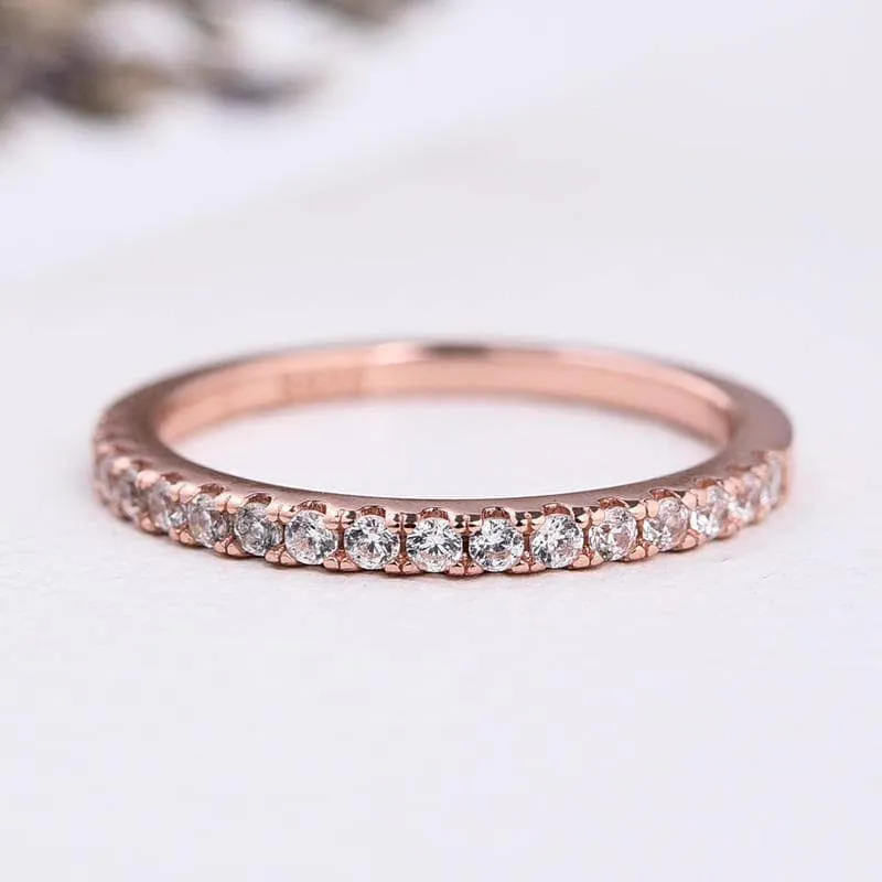 Flash Sale - 3.0ct Cushion Cut Rose Gold Clear Simulated Sapphire Wedding Ring Set
