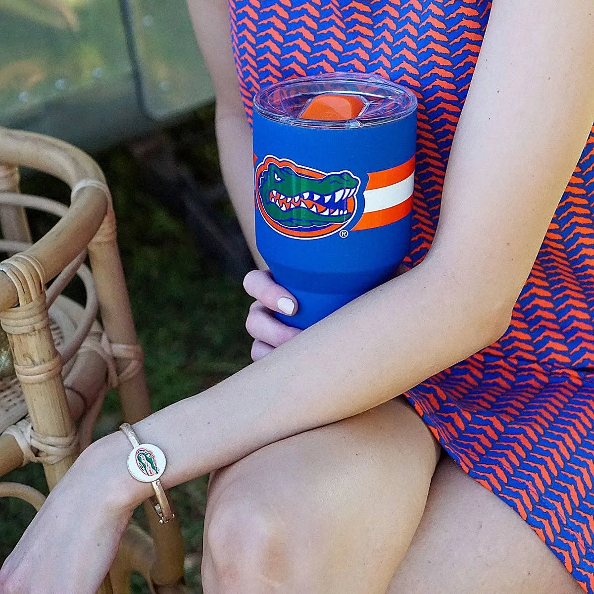 Florida Gators Enamel Statement Hinge Bangle in White
