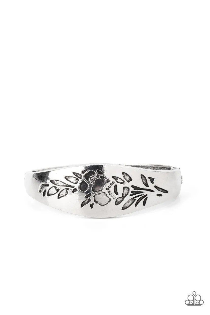 Fond of Florals Silver Paparazzi Bracelet