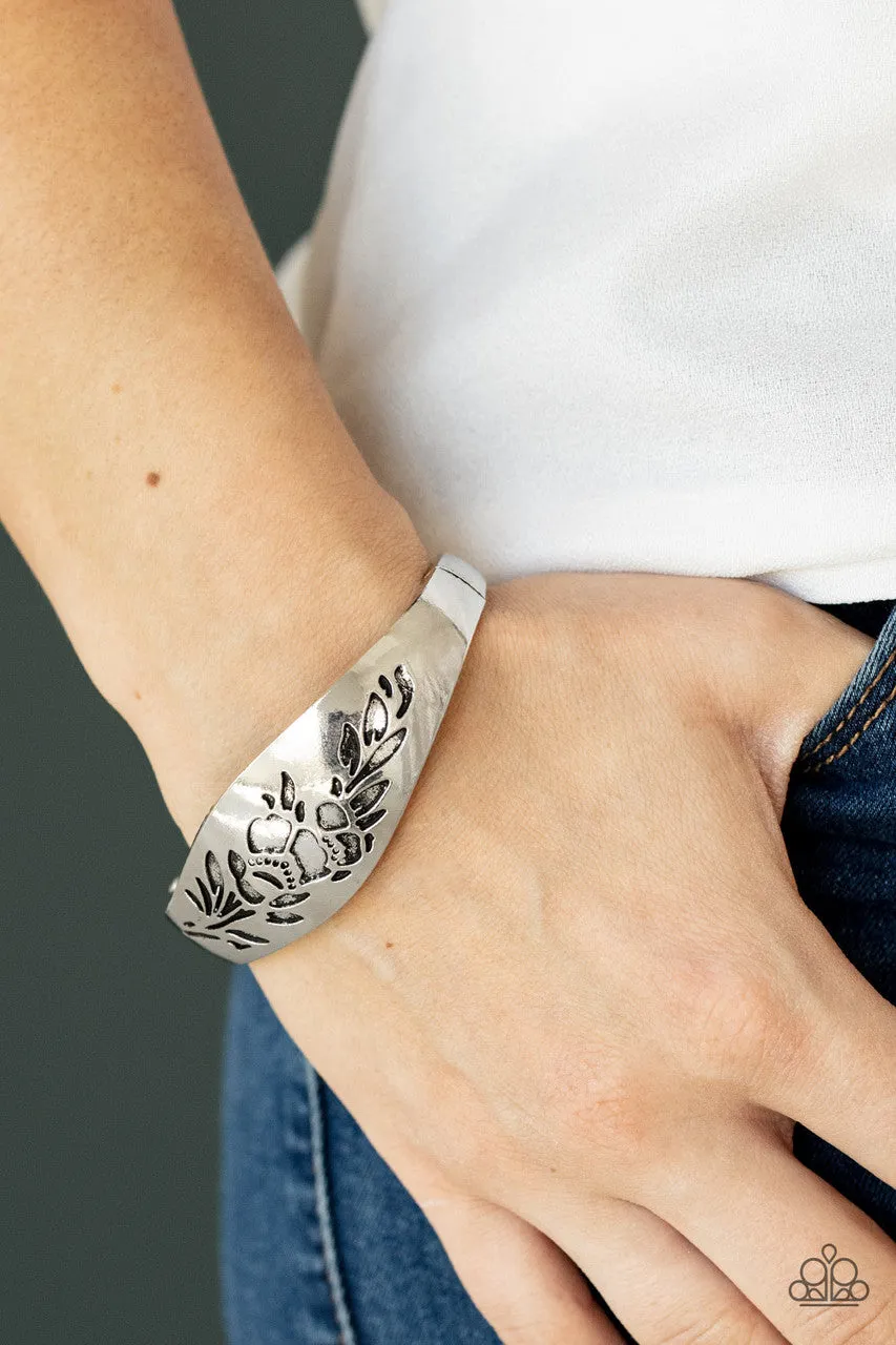 Fond of Florals Silver Paparazzi Bracelet