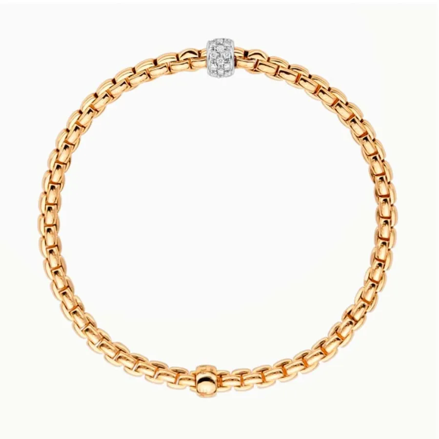 FOPE EKA Yellow Gold and Diamond Bead Flex'it Bracelet