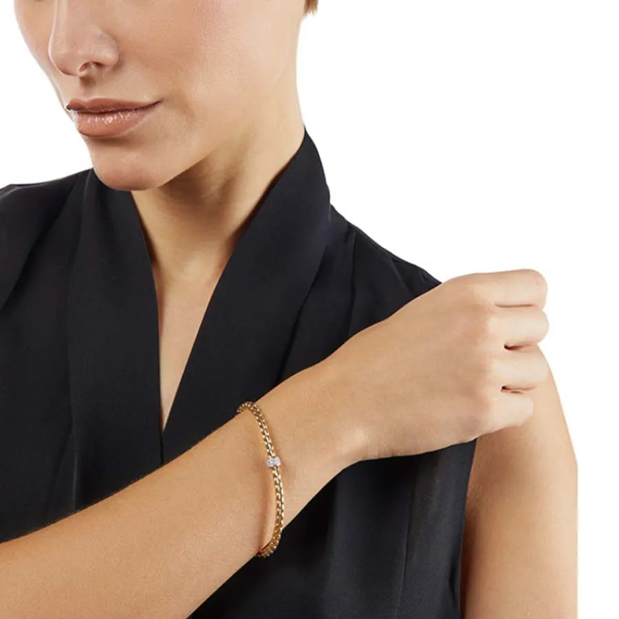 FOPE EKA Yellow Gold and Diamond Bead Flex'it Bracelet