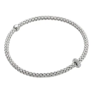 Fope Prima 18k White Gold Flex'It Bracelet with Diamonds