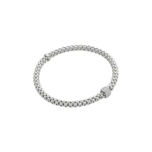 Fope White Gold and Pave Diamond Solo Bracelet