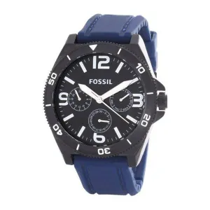 Fossil Blue Rubber Strap Black Dial Quartz Watch for Gents - BQ2016