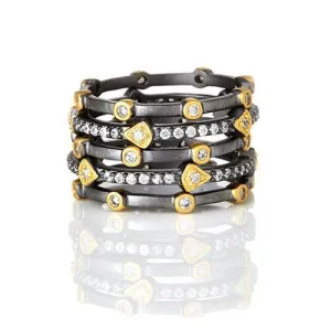 Freida Rothman Mixed Stackable Set Of 5 Rings - YRZR0989B