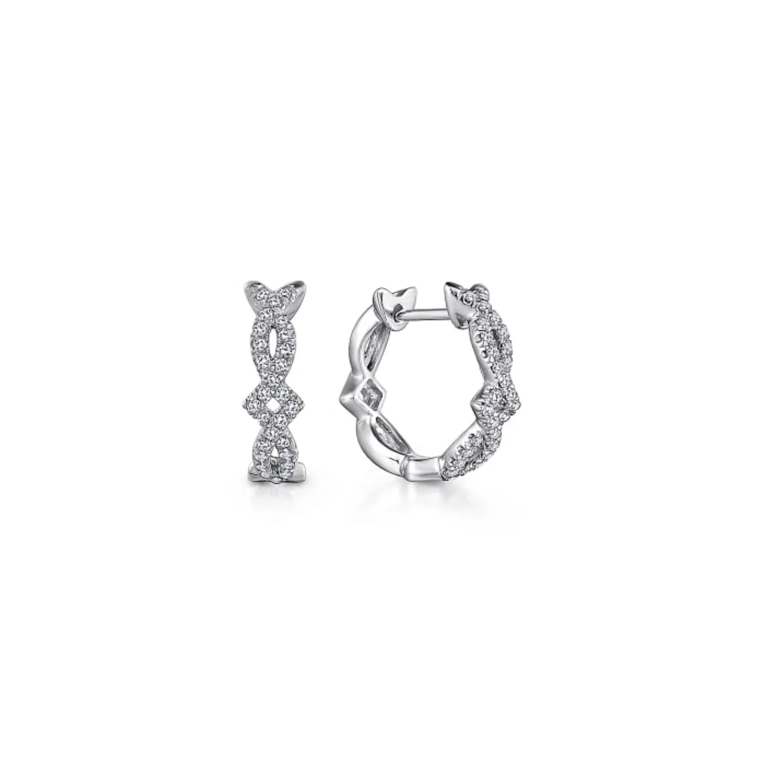 Gabriel & Co. Twisted Pave Diamond Huggie Earrings
