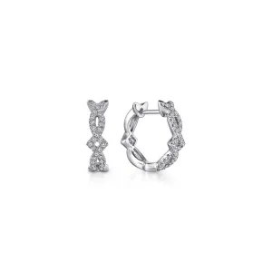 Gabriel & Co. Twisted Pave Diamond Huggie Earrings