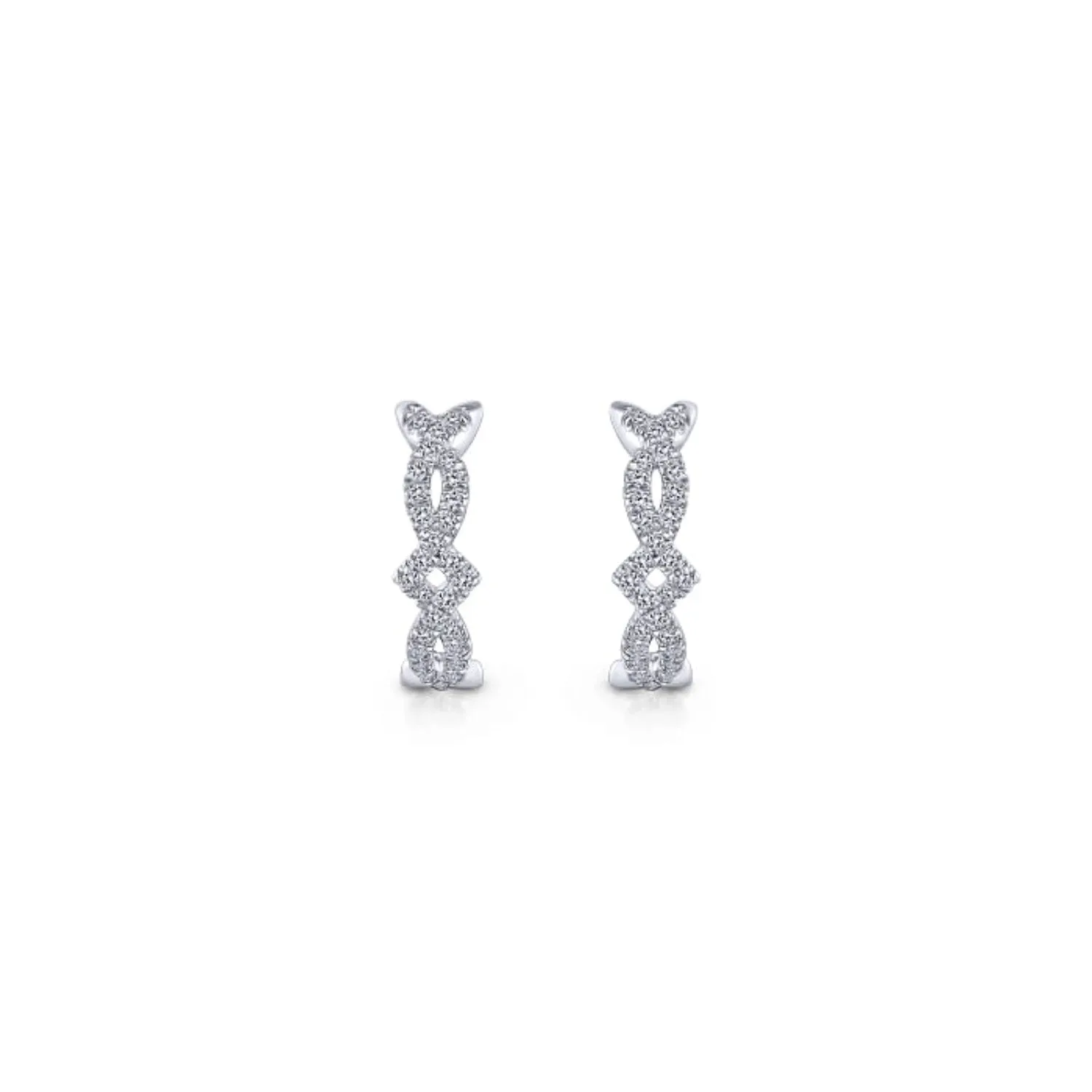 Gabriel & Co. Twisted Pave Diamond Huggie Earrings