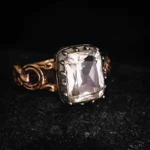 Georgian Cushion Cut White Paste Solitaire Ring