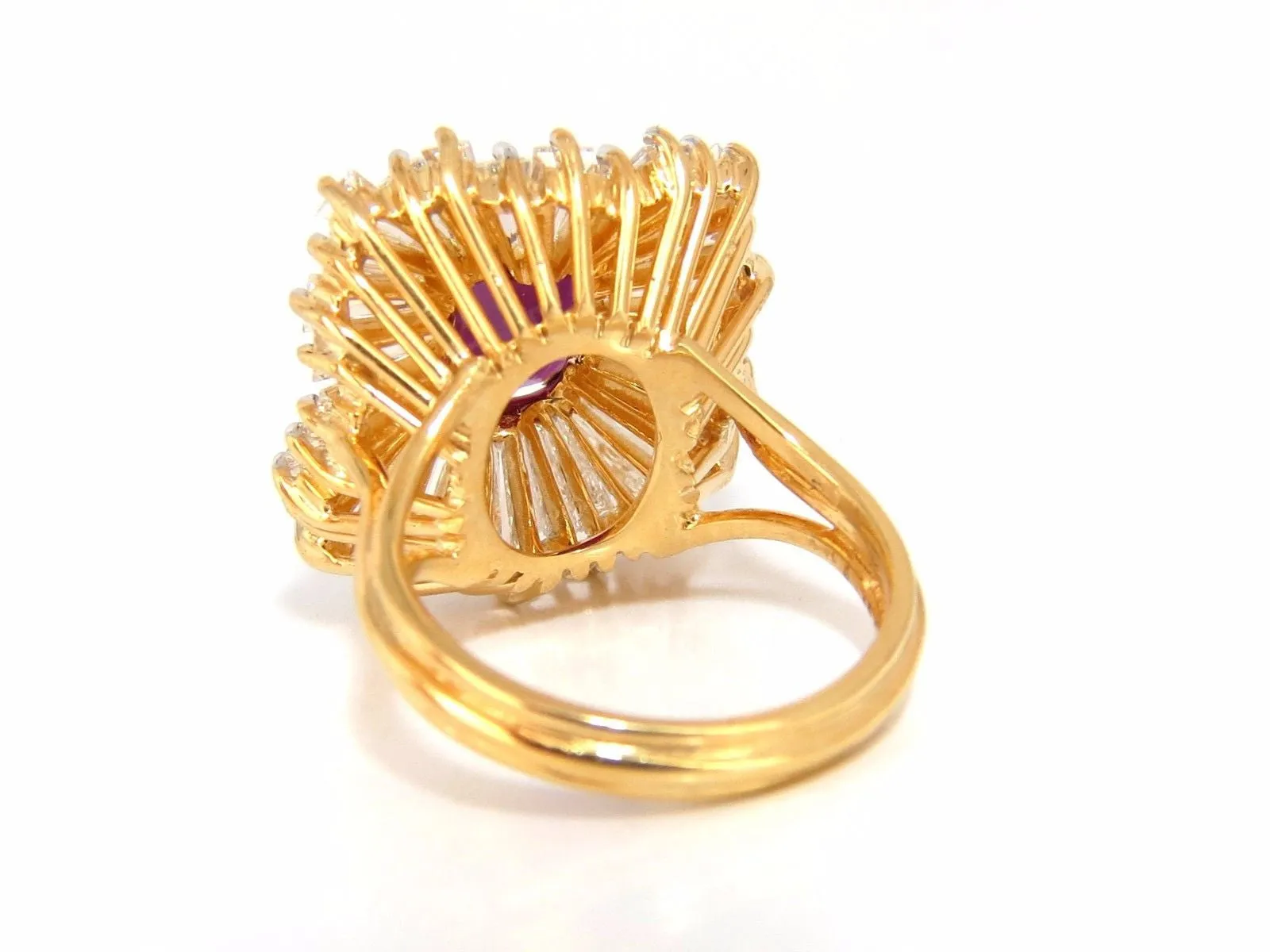 GIA Certified 5.08ct. Natural Ruby Diamonds ring 18kt Ballerina Prime