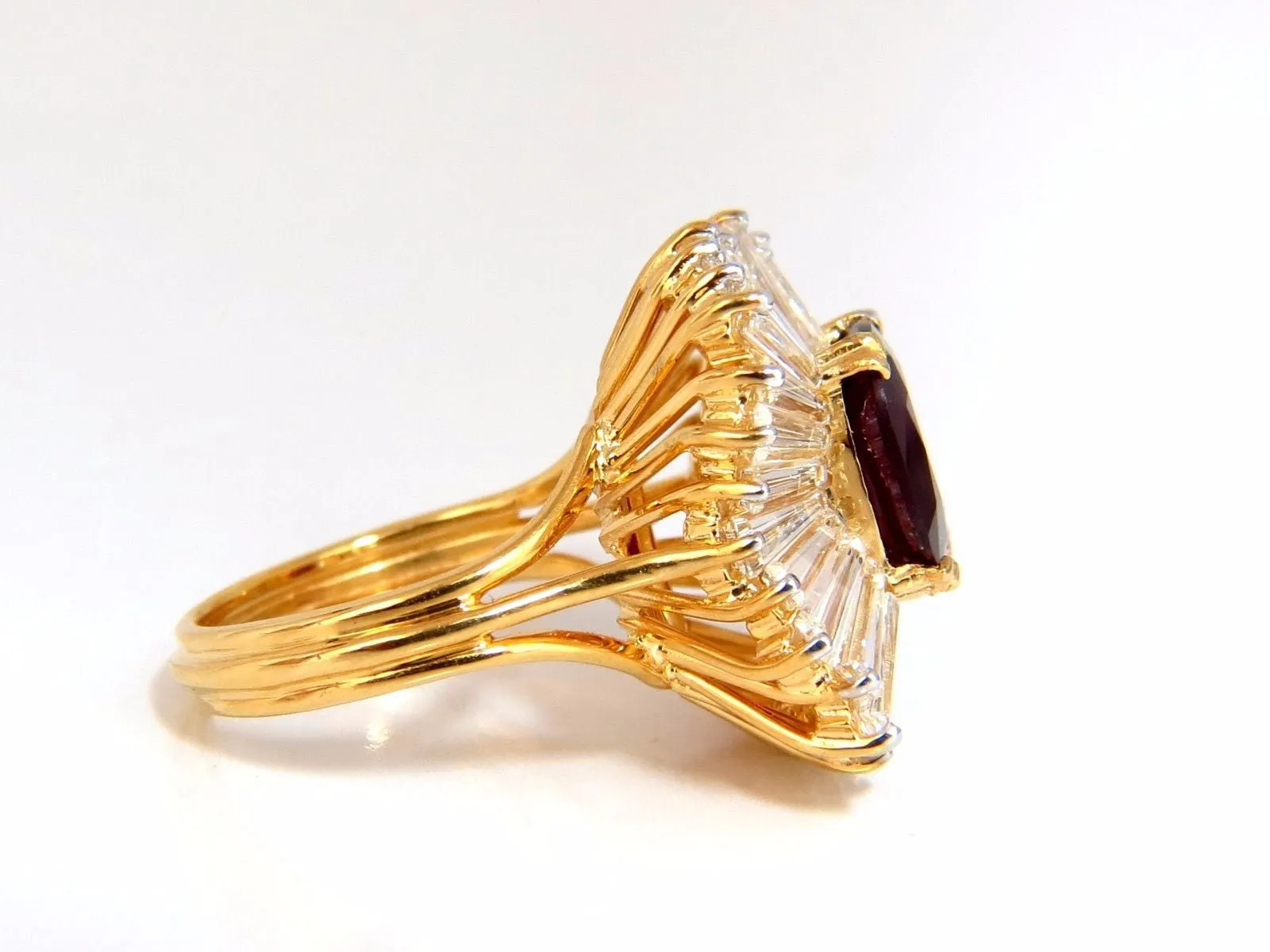 GIA Certified 5.08ct. Natural Ruby Diamonds ring 18kt Ballerina Prime