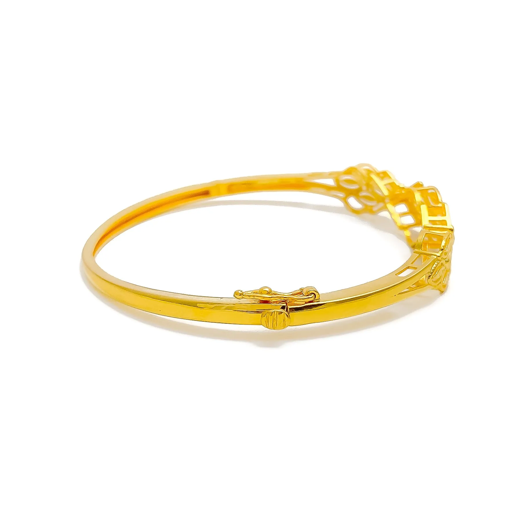 Glamorous Edgy 22k Gold Shiny Bangle Bracelet