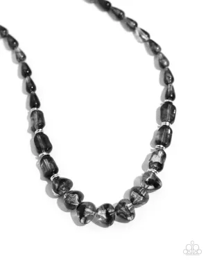 GLASSY Getaway - Black - Varying Shaped Bead Paparazzi Short Necklace
