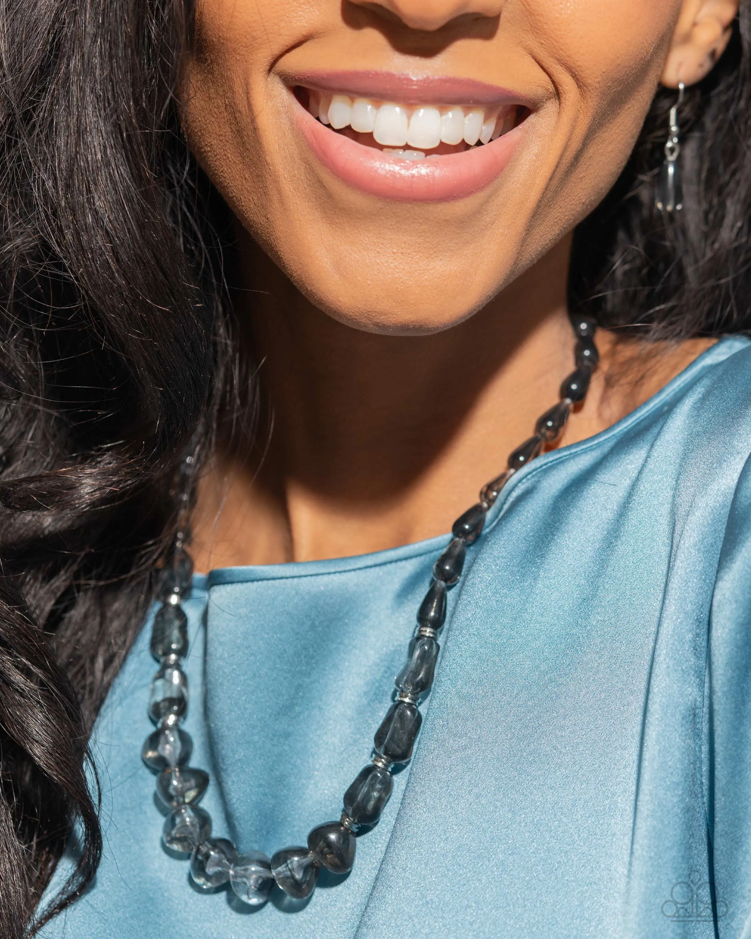 GLASSY Getaway - Black - Varying Shaped Bead Paparazzi Short Necklace