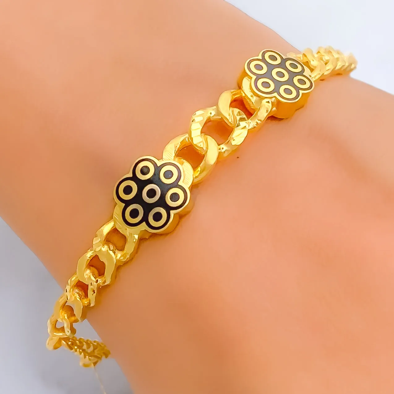 Glistening Fancy 21K Gold Flexi Bangle Bracelet
