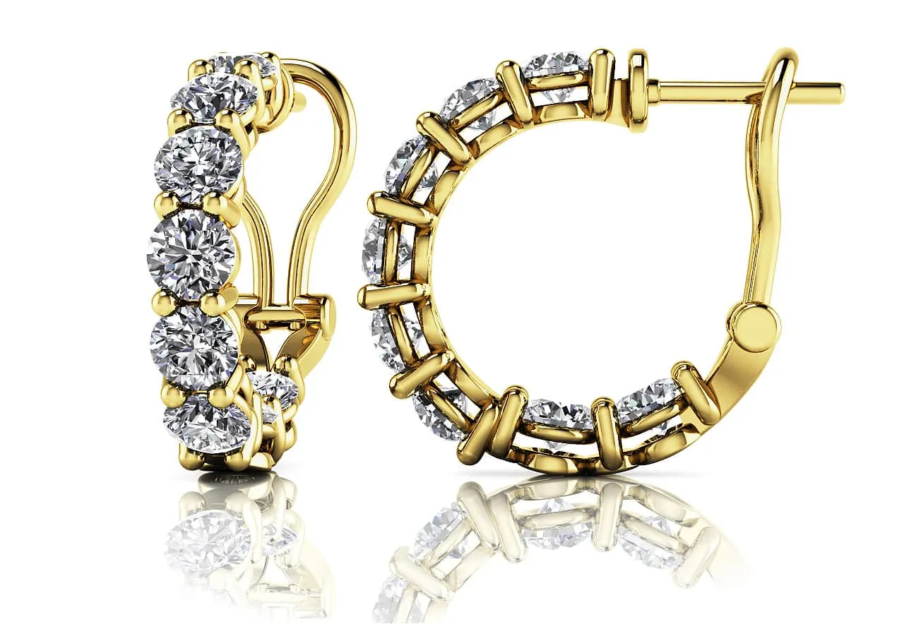 Glittering Lab-Grown Diamond Hoop Earrings with 4.00 ct.(finished) 4mm