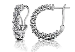 Glittering Lab-Grown Diamond Hoop Earrings with 4.00 ct.(finished) 4mm