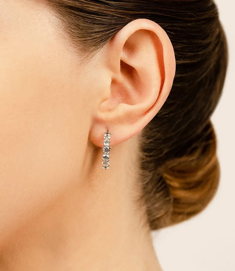 Glittering Lab-Grown Diamond Hoop Earrings with 4.00 ct.(finished) 4mm