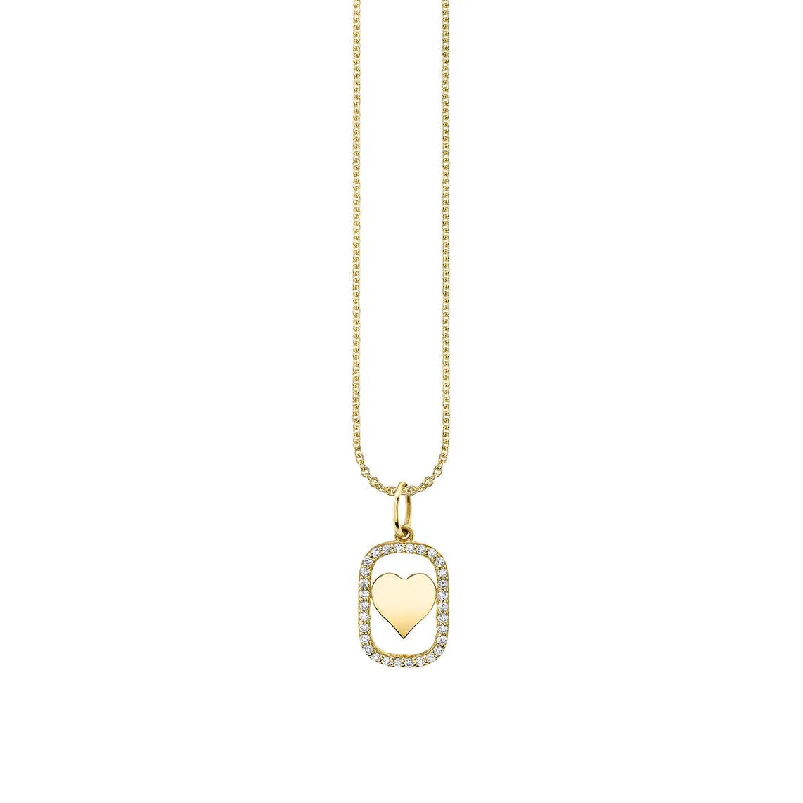 Gold & Diamond Heart Open Icon Charm
