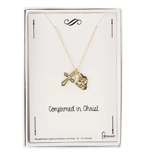Gold Confirmed in Christ Confirmation Necklace 15"