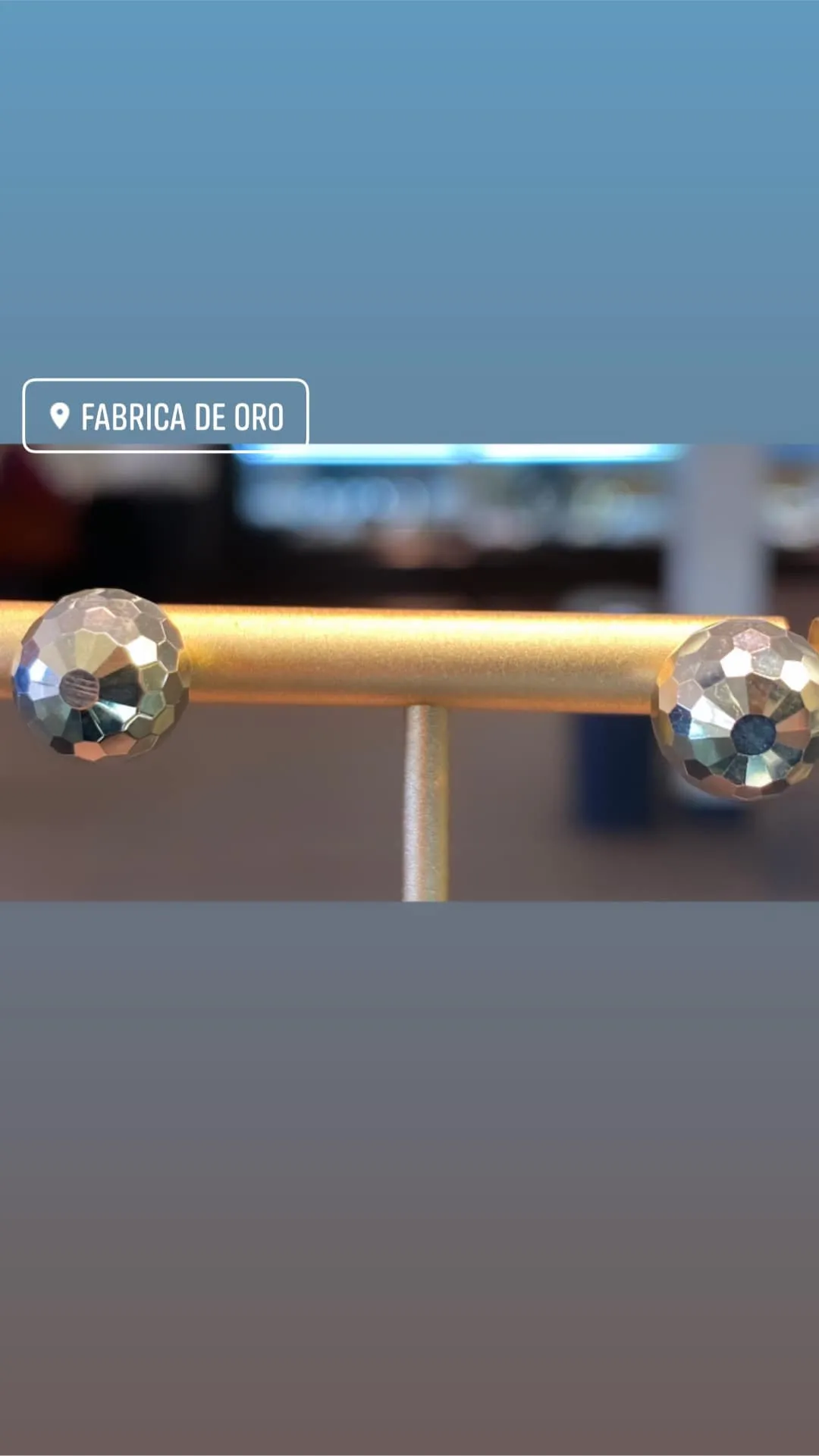Gold disco ball earrings