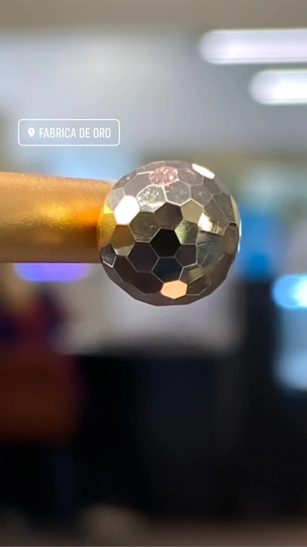 Gold disco ball earrings