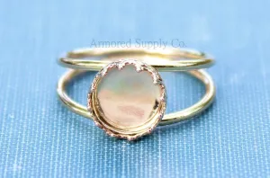 Gold Double Band 12mm Crown Bezel Ring blank