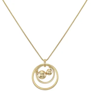 Gold Double Ring with Beads and Wire Wrapping Necklace
