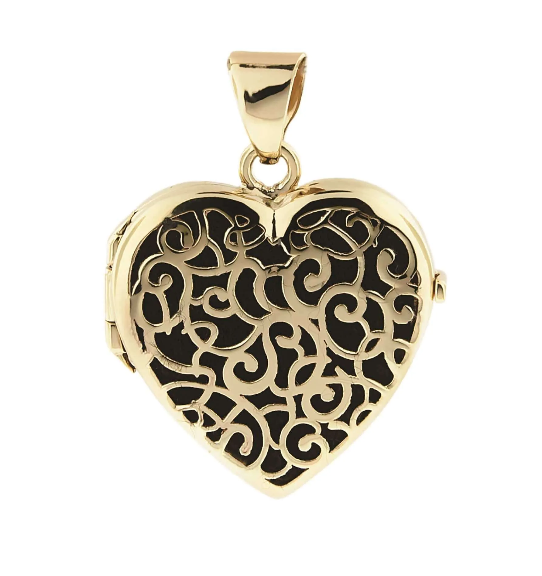 Gold Filigree Heart Locket Urn (14K)