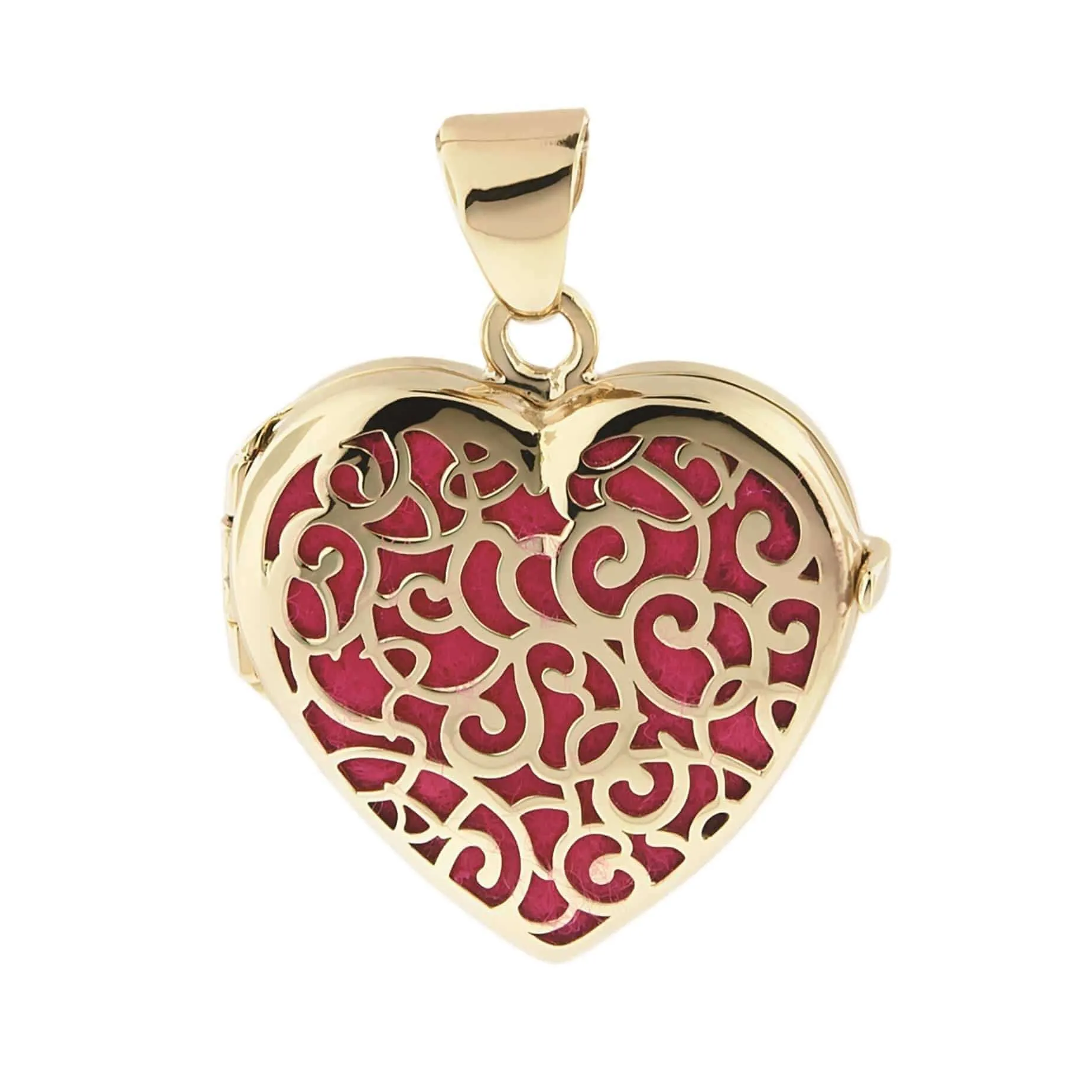 Gold Filigree Heart Locket Urn (14K)