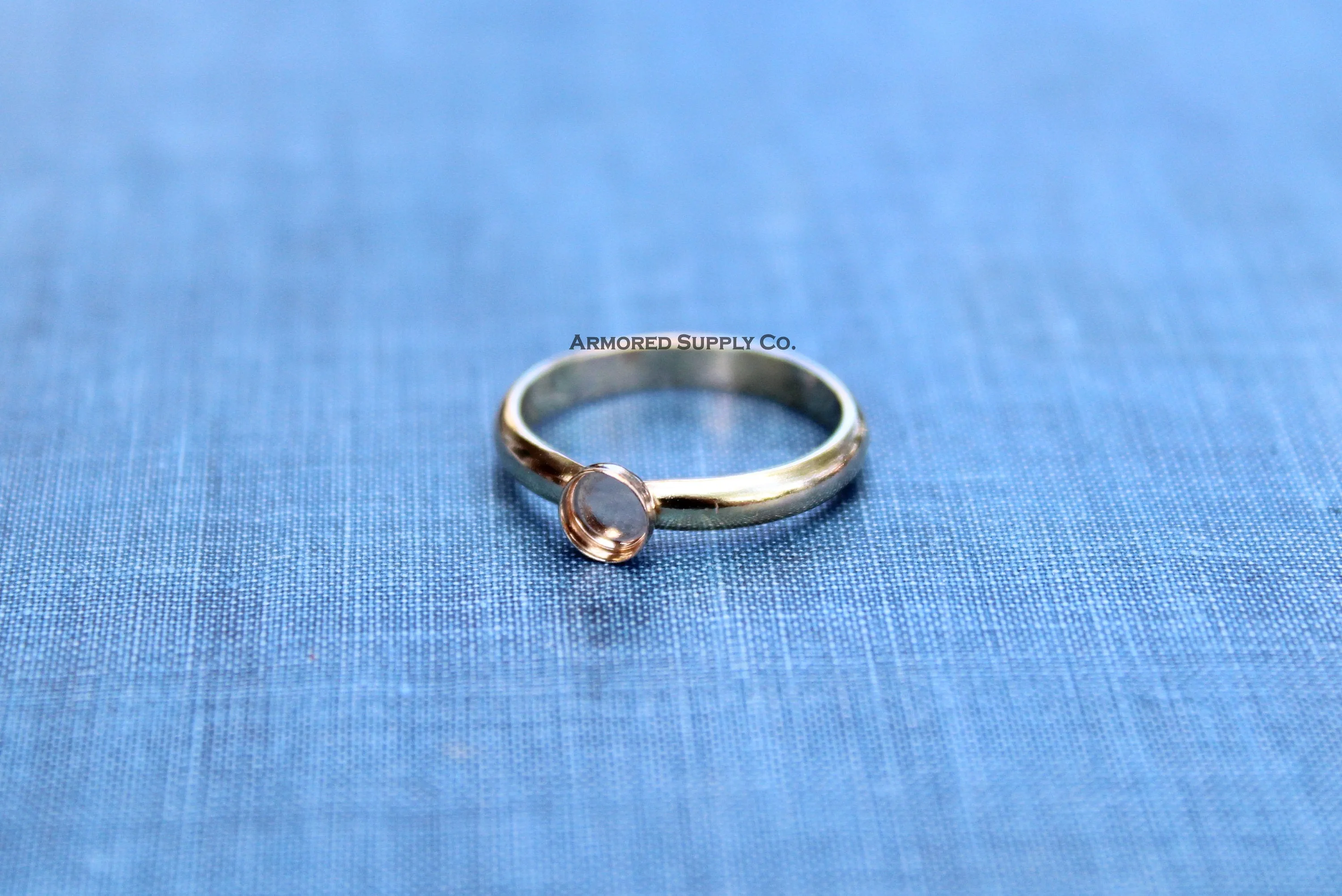 Gold Filled 3mm Bezel Cup Comfort Ring Band blank